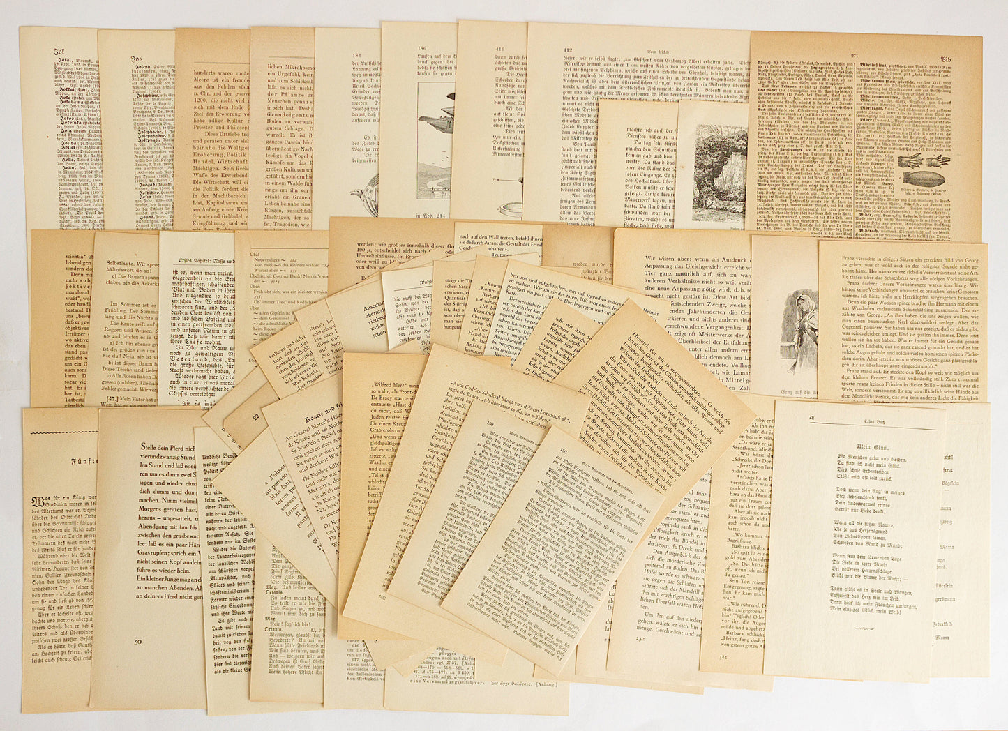 50 Vintage Book Pages | Authentic Old Book Paper for Scrapbooking, Crafts & Art Projects