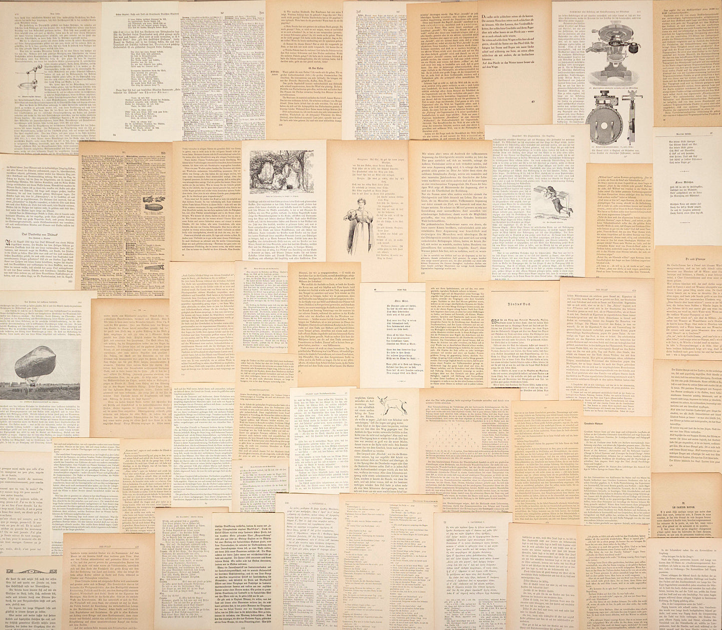 50 Vintage Book Pages | Authentic Old Book Paper for Scrapbooking, Crafts & Art Projects
