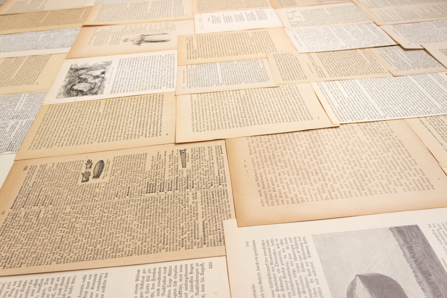 50 Vintage Book Pages | Authentic Old Book Paper for Scrapbooking, Crafts & Art Projects